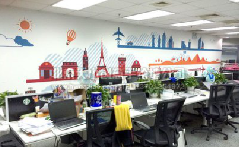 南川教你设计办公室墙绘的方法。